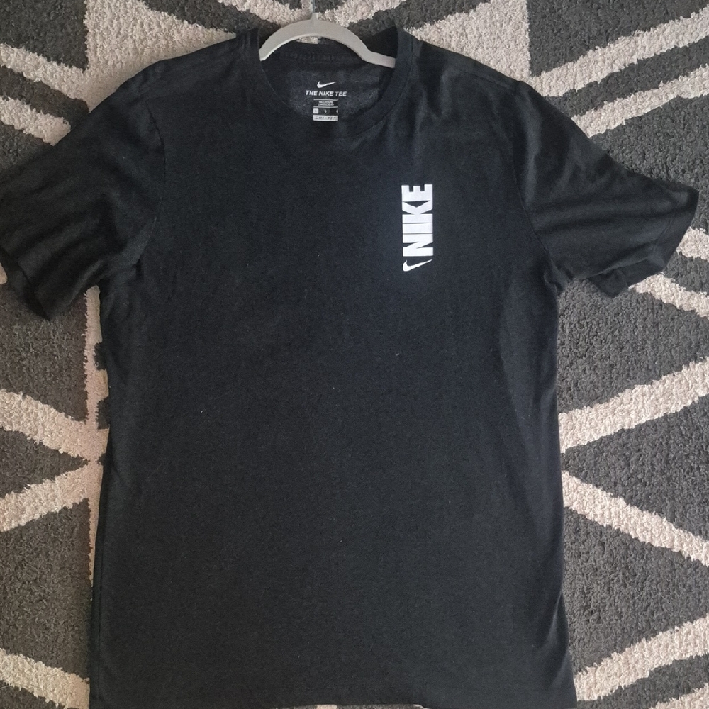Nike Men's Black Tee with White Logo